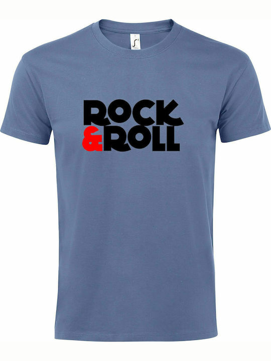 T-shirt Unisex, " Rock & Roll ", Blue