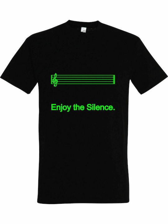 T-shirt Unisex " Enjoy The Silence, Music Lover ", Black