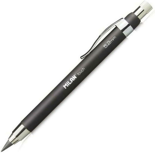 Milan Touch 535206 Μηχανικό Μολύβι Σχεδίου Μεταλλικό 5.2mm με Ξύστρα 1τμχ Μαύρο