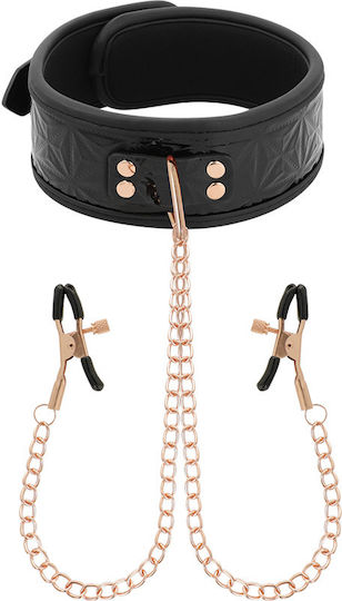 Dream Love Begme Fetish Games BDSM Kit Collar With Nipple Clamps in Black Color