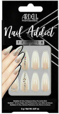 Ardell Addict Nude Light Crystal Colored False Nail Tip Multicolour 24pcs