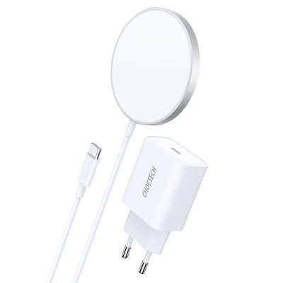 Choetech Încărcător Magsafe 20W Argint (Q5004+H047 & Adapter)