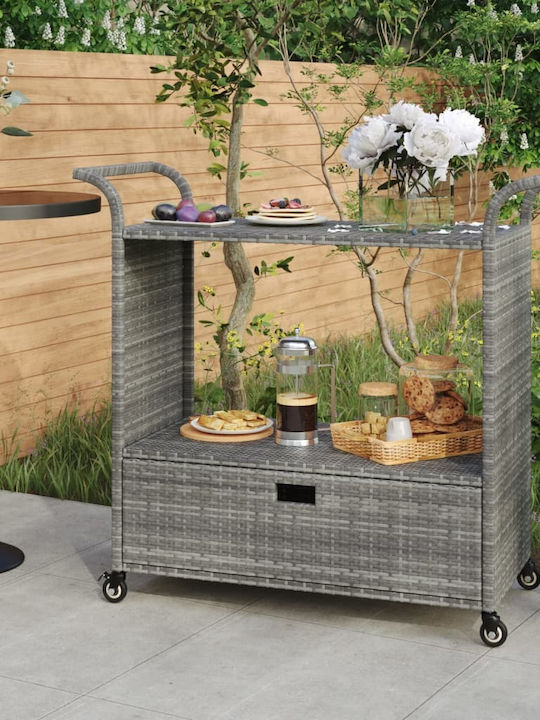 Τραπέζι Μπαρ Εξωτερικού Χώρου Rattan Γκρι 100x45x97εκ.