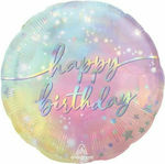 Balloon Foil Birthday-Celebration Round Multicolour Luminous 43cm