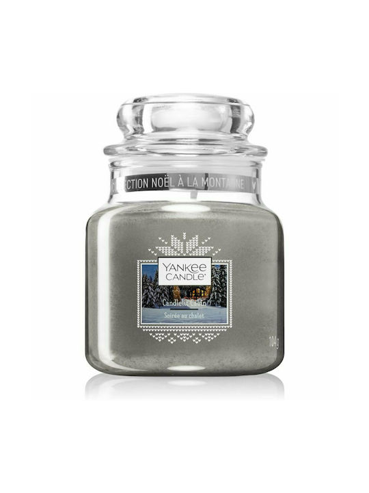 Yankee Candle Duftkerze Gefäß mit Duft Hütte bei Kerzenschein Lila 104gr 1Stück