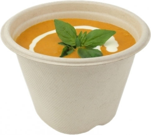 Sabert Set of 100 Sugarcane Disposable Bowls with Capacity 500ml White