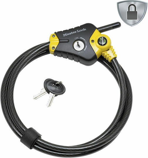 Master Lock 8420EURD Bicycle Cable Lock with Key Black