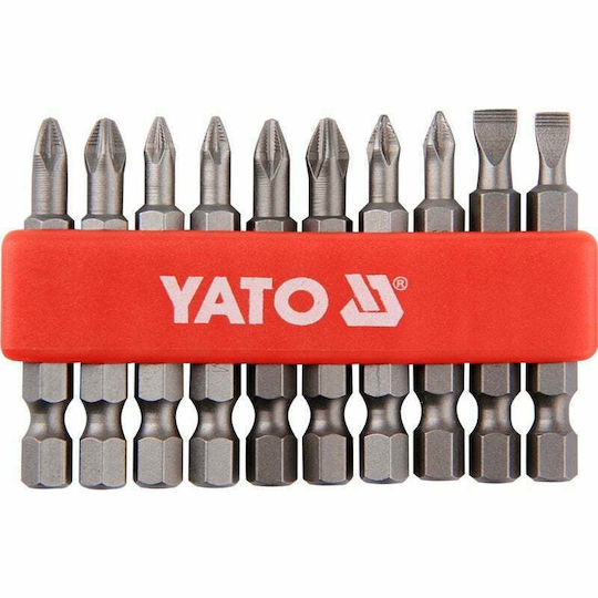 Yato Set 10 Screwdriver Bits Straight / Cross