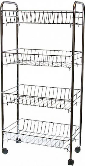 Chios Hellas Inox Trolley 4-Tier Silver 32665 Chios Hellas Inox Trolley 4-Tier Silver 32665
