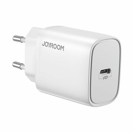 Joyroom Φορτιστής Χωρίς Καλώδιο με Θύρα USB-C 20W Power Delivery Λευκός (L-P201)