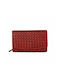 Hill Burry braided leather wallet red - RFID - 6903-rd