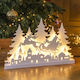 Christmas Wood Illuminated Reindeer Figure White Battery 40.5x60x8cm