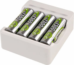 Ansmann Basic IV USB Зарядно 4 за батерии Ni-MH Размер AA/AAA Комплект с 4x AA 1300mAh в Черен цвят