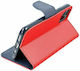 Fancy Buchen Sie Synthetisches Leder Red / Navy (Galaxy S21 FE 5G)