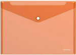 ErichKrause Folder Transparent with Button for Paper A4 Orange