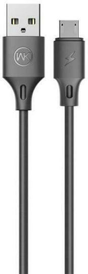 WK WDC-092 Редовна USB 2.0 до микро USB кабел Черен 1м 1бр
