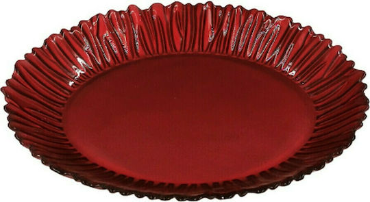 Pasabahce Aurora Dekorative Platte Oval Glas Red 1Stück 33x24x4.5cm