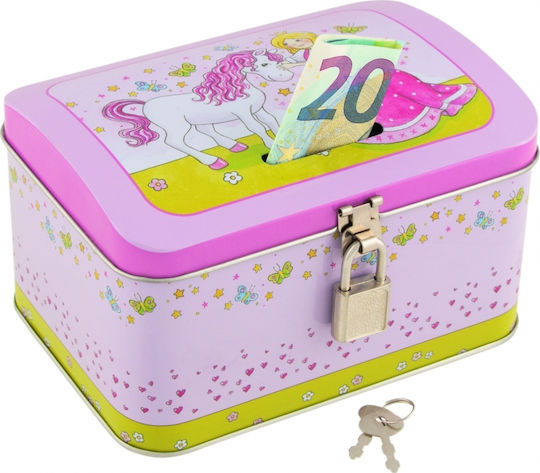 Goki Pirat und Prinzessin Spardose Metallisch Rosa 14.2x10x8.8cm