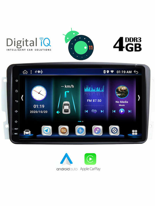 Digital IQ BXD 6401_GPS Ηχοσύστημα Αυτοκινήτου για Mercedes Benz CLK W209 2000-2004 (Bluetooth/USB/WiFi/GPS) με Οθόνη Αφής 9"