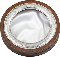Silver Astron Στεφανοθήκη Στρογγυλή Καφέ 26εκ.