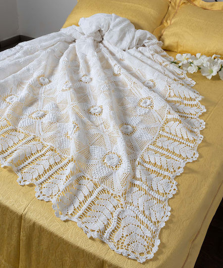 Silk Fashion 10049 Knitted Blanket Double 225x250cm White