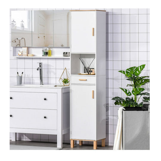 Kleankin 834-312 Στήλη Μπάνιου Δαπέδου Μ39xΒ30xΥ180cm Λευκή