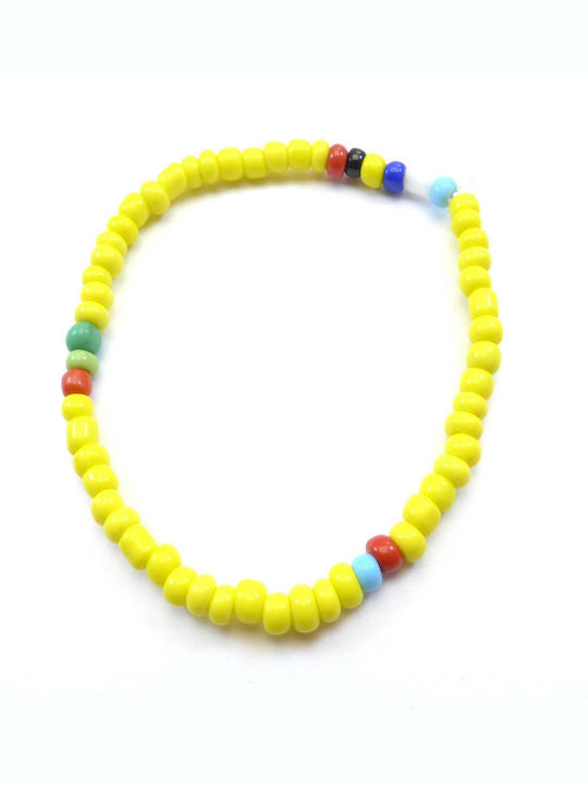 Elastic bracelet with seed beads 4mm ready 56-70mm Yellow