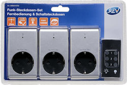 REV Einzelne Steckdose mit Kabel 30m/ 3 Stück Silber REV Einzelne Steckdose mit Kabel 30m/ 3 Stück Silber