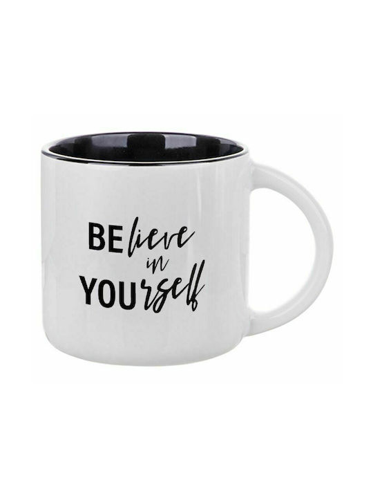 Believe in yourself, Ceramic Mug 400ml White/Black