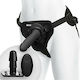 Vac U Lock Smooth Vibrating Pleasure Set with Wireless Remote Harness με Dildo 24.64cm και Δόνηση σε Μαύρο Χρώμα
