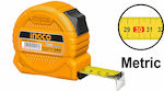 Ingco Tape Measure with Auto-Rewind 16mm x 3m