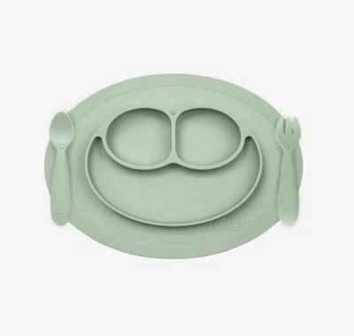 Ezpz Feeding Set Tiny 2 made of Silicone Green 3pcs for 12+ months