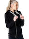 Women's Sweatshirt Jacket Hooded Black