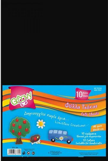 Groovy Fetru 10 Foi Bloc de fetru negru 20x30cm 10 bucăți 0.91.269-10 30x20cm