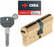 Cisa Lock Cylinder Security Asix P8 80mm (30-50) with 5 Keys Gold