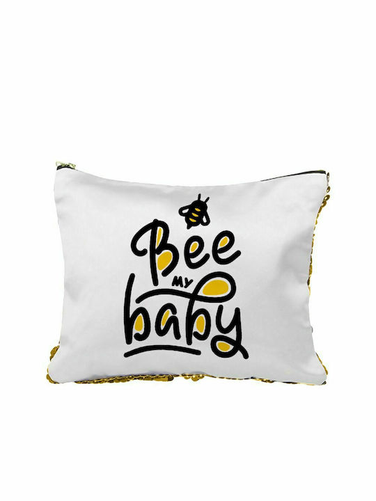 Bee my BABY!!!, Τσαντάκι νεσεσέρ με πούλιες (Sequin) Χρυσό
