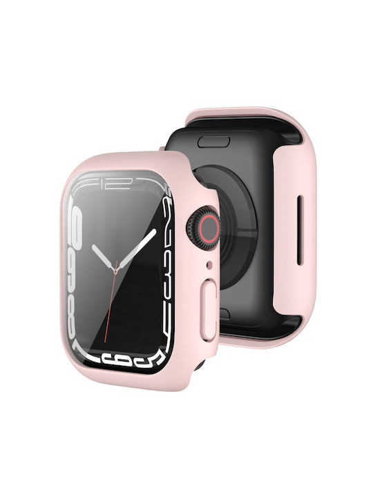 2-in-1 Hard Frame Pink Sand + Tempered Glass Apple Watch 42mm