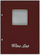 Next Wine List Made of PU Leather in Burgundy C...
