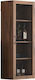 No 28 Living Room Display Cabinet from Particle Board with Walnut Glass 45x30x120cm
