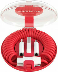 Vonmählen Allroundo C Spiral USB to Lightning 0.75m Cable Red (R015P0003)