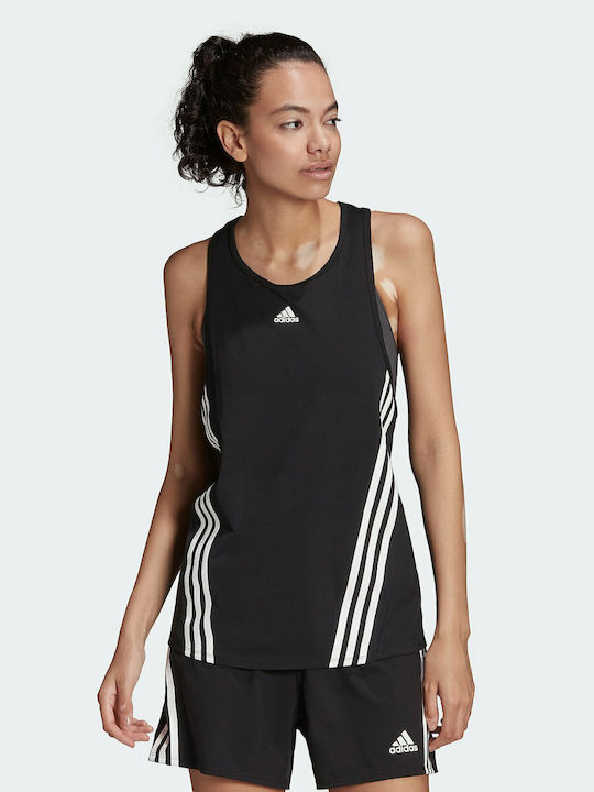 Adidas Icons 3 Αμάνικη Γυναικεία Αθλητική Μπλούζα Μαύρη