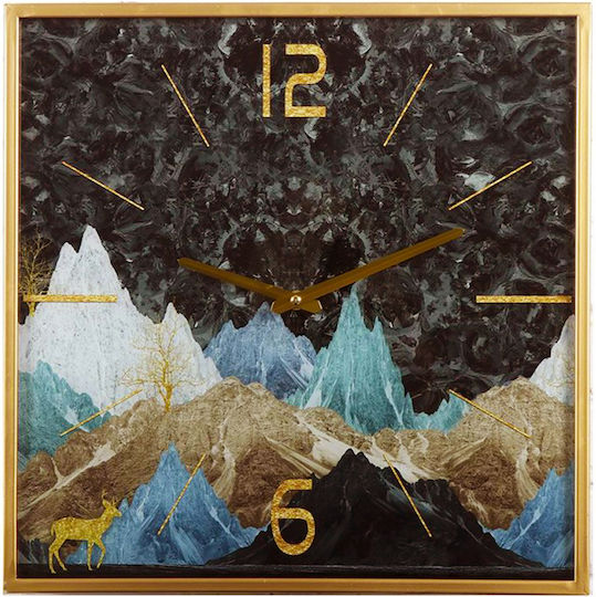 Iliadis Mountain Wanduhr Glas Colorful 41x41cm