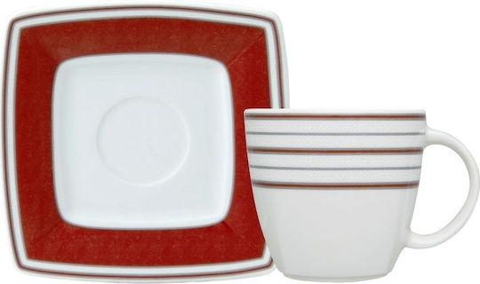 Ionia Velvet Set of Cups Tea Porcelain White 6pcs