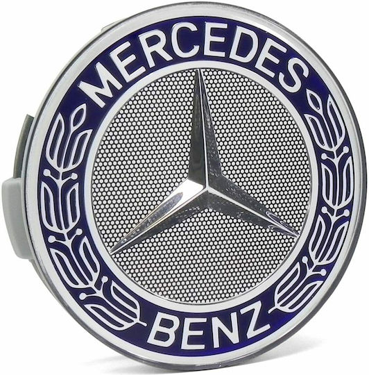 Capace Centru Roată Mercedes Benz cu Diametru Interior 75mm Albastru/Chrom 1buc