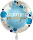 Balloon Foil Birthday-Celebration Round Blue Χαρούμενα 43cm