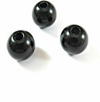 Margele acrilice opace rotunde 12mm/100 buc Negru