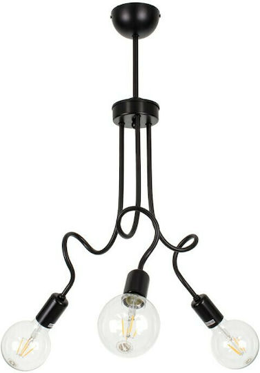 GloboStar Aspect Pendant Light Black Grid with Socket E27 44x15x60cm
