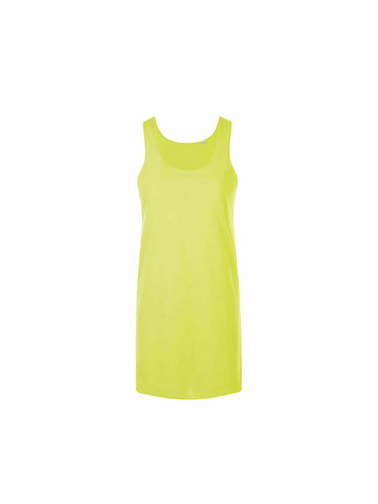 Sol's Γυναικείο Κοντό Φόρεμα Παραλίας Neon Yellow