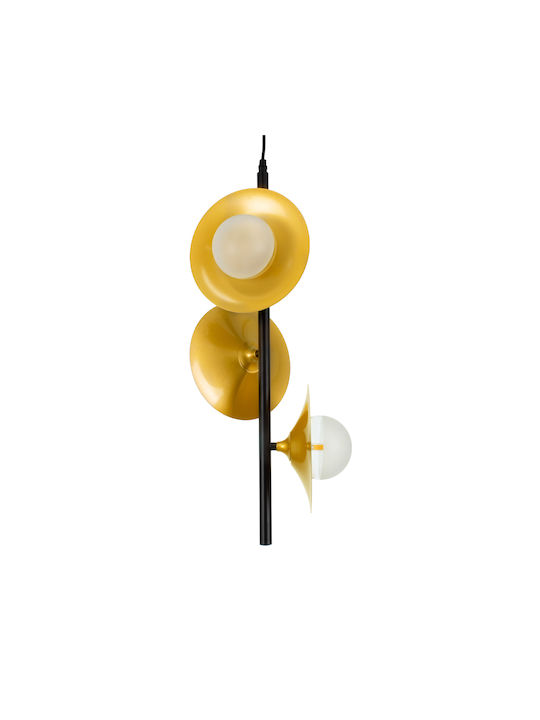 GloboStar Joliet Μοντέρνο Κρεμαστό Φωτιστικό Τρίφωτο με Ντουί G9 σε Χρυσό Χρώμα