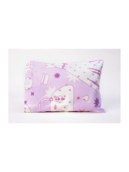 Αιγαίον Baby Cotton Pillowcase Purple 30x40cm